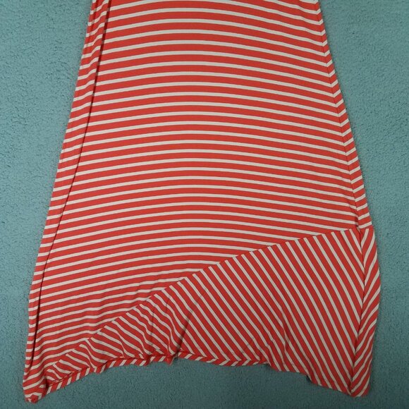 NEW Volcom Maxi Dress Women's Medium Orange White Striped Casual Stretch Tank - Picture 4 of 13